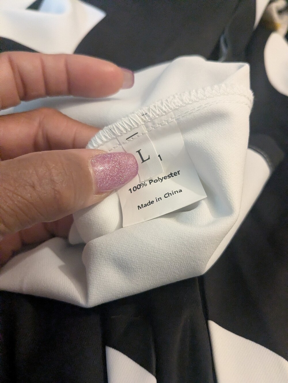 UOOZEE Wide Leg Black w/White Dots Jumpsuit Size Large NWT - Picture 11 of 12